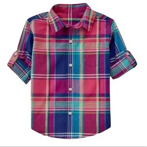 Janie & Jack Plaid Button Down Shirt